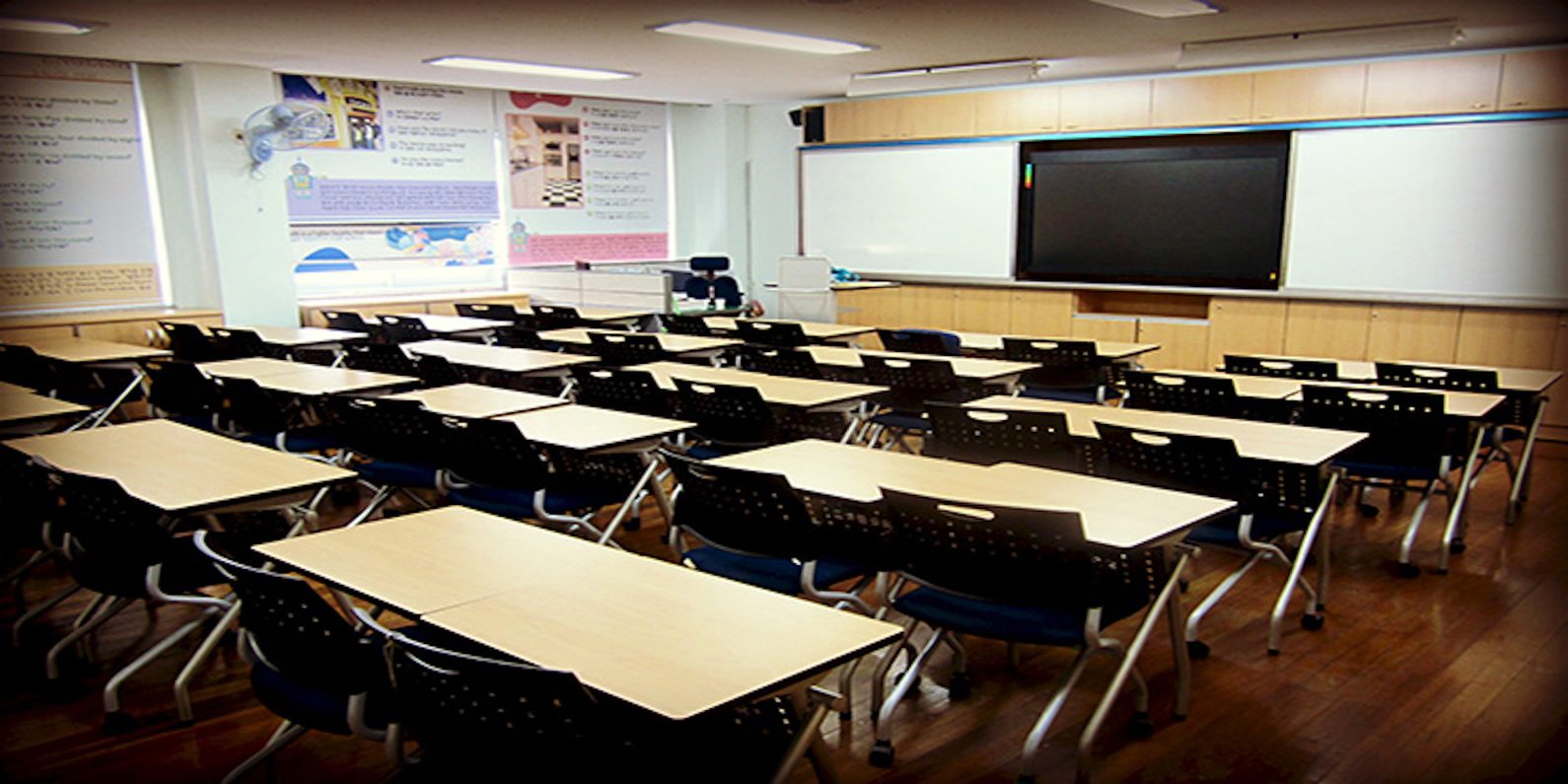 A classroom.