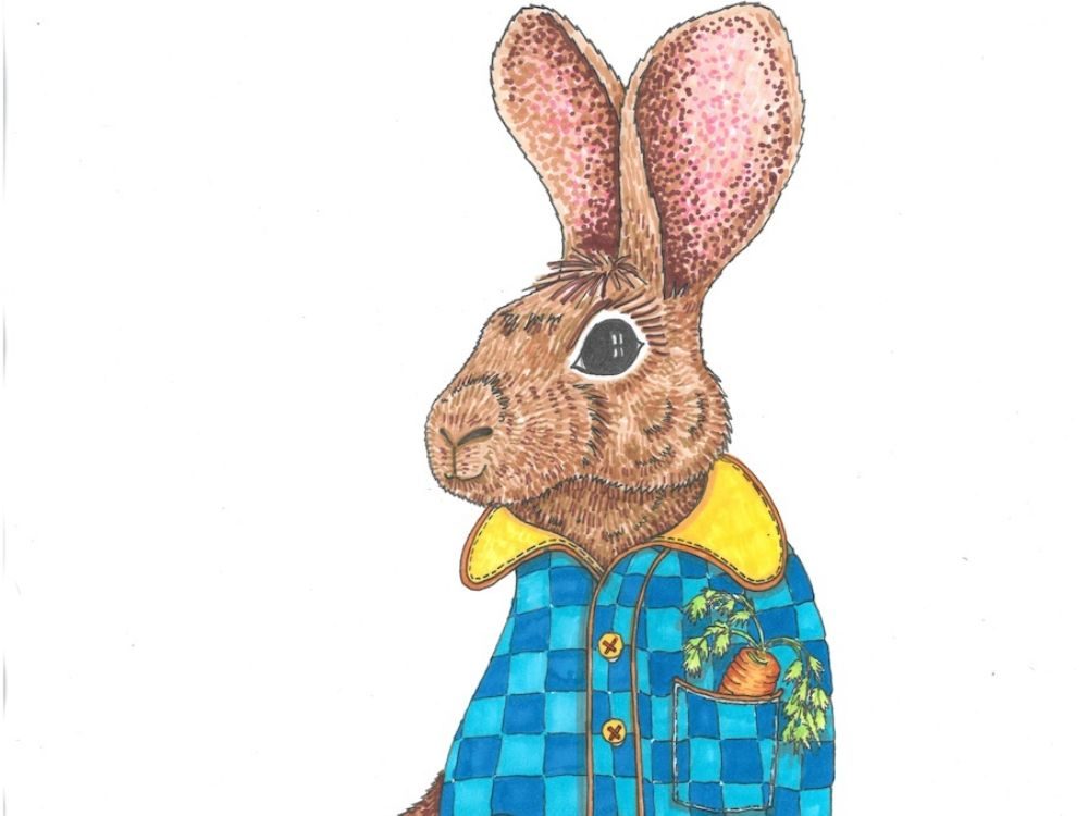 An illustration on Peter Rabbit.
